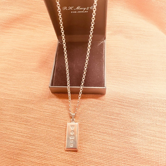 EJ Solid Sterling Silver Millennium Ingot Pendant + 20” Rolo Chain - Picture 3 of 8